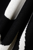 Black Fashion Sexy Print Patchwork Oblique Collar Regular Rompers