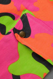 Camouflage Casual Street Print Camouflage Print Patchwork High Waist Pencil Full Print Bottoms