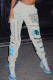 White Fashion Casual Print Basic Regular High Waist Shorts