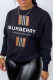 Black Fashion Street Print Patchwork O Neck Tops