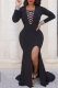Black Hot Drill Square Collar Trumpet Mermaid Dresses