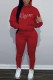 Red Casual Solid Patchwork Hot Drill Half A Turtleneck Two Pieces
