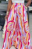 Colour Fashion Print Loose Wide Leg Bottoms