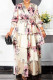 Multicolor Fashion Casual Print Patchwork Frenulum V Neck Long Sleeve Dresses
