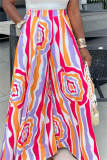 Colour Fashion Print Loose Wide Leg Bottoms