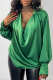 Green Fashion Sexy College Shirt Collar Tops