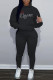 Black Casual Solid Patchwork Hot Drill Half A Turtleneck Two Pieces