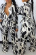 White Fashion Casual Print Patchwork Turndown Collar Long Sleeve Two Pieces