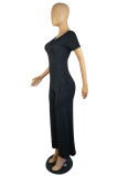 Pink Fashion Casual Solid Patchwork V Neck Regular Jumpsuits