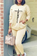 Apricot Casual Print Patchwork O Neck Long Sleeve Two Pieces