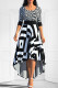 Leopard Print Casual Elegant Print Patchwork Asymmetrical O Neck A Line Dresses