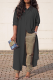 Black Casual Solid Patchwork Turndown Collar Outerwear