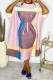 Purple Casual Solid Patchwork Half A Turtleneck Straight Dresses