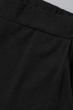 Pink Fashion Casual Solid Fold Regular High Waist Trousers