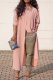 Pink Casual Solid Patchwork Turndown Collar Outerwear