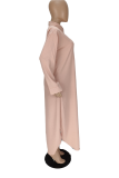Pink Casual Solid Patchwork Turndown Collar Outerwear