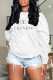 White Fashion Street Print Letter O Neck Tops