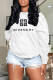 White Fashion Street Print Letter O Neck Tops
