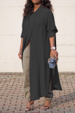 Pink Casual Solid Patchwork Turndown Collar Outerwear