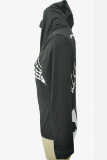 Silver Fashion Casual Print Patchwork Hooded Collar Skinny Romper (With Mask)