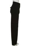 Grey Fashion Print Patchwork Mid Waist Straight Positioning Print Bottoms