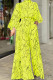 Yellow Fashion Casual Print Patchwork Half A Turtleneck Loose Jumpsuits