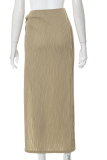 Khaki Sexy Solid High Opening Skinny Mid Waist Pencil Solid Color Bottoms
