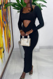 Black Fashion Party Hollowed Out Sheath Dresses
