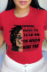 Red Fashion Street Print Patchwork O Neck T-Shirts