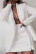White Casual Solid Patchwork Turn-back Collar Long Sleeve Two Pieces