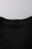 Orange Sexy Casual Solid Bandage V Neck Long Sleeve Two Pieces