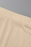 Orange Sexy Casual Solid Bandage V Neck Long Sleeve Two Pieces