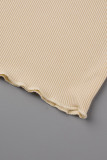 Orange Sexy Casual Solid Bandage V Neck Long Sleeve Two Pieces