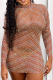 Gold Sexy Patchwork Hot Drill Half A Turtleneck Pencil Skirt Dresses