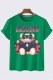 Green Fashion Casual Character Print Letter O Neck T-Shirts