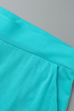 Pink Fashion Casual Solid Fold Regular High Waist Trousers