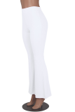Pink Fashion Solid Patchwork Boot Cut High Waist Speaker Solid Color Bottoms