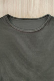 Green Sexy Solid Patchwork O Neck Long Sleeve Two Pieces