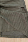 Green Sexy Solid Patchwork O Neck Long Sleeve Two Pieces