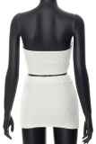 Apricot Sexy Solid Patchwork Strapless Sleeveless Two Pieces