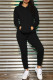 Black Fashion Casual Solid Patchwork Hooded Collar Long Sleeve Two Pieces