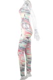 Green Sexy Striped Hollowed Out Spaghetti Strap Skinny Jumpsuits