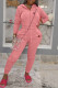 Pink Fashion Casual Print Letter Hooded Collar Long Sleeve Two Pieces