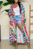 Multicolor Fashion Casual Print Cardigan Outerwear