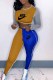 Orange Fashion Casual Print Patchwork Letter O Neck Long Sleeve Two Pieces