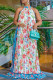 Blue Fashion Sexy Print Patchwork O Neck Sleeveless Dress