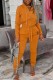 Earth Yellow Fashion Casual Print Letter Hooded Collar Long Sleeve Two Pieces