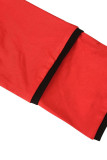 Red Casual Solid Patchwork Turndown Collar Straight Jumpsuits