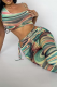 Green Sexy Striped Hollowed Out Spaghetti Strap Skinny Jumpsuits