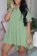 Green Casual Solid Patchwork Buckle Turndown Collar A Line Dresses